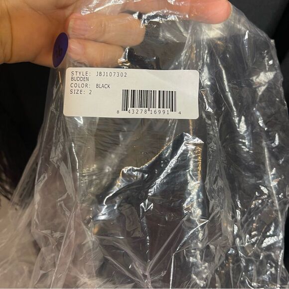 Jay X Jay Godfrey Womens Black Cocktail Budden Mini Dress Feather Sleeve New - Picture 14 of 14